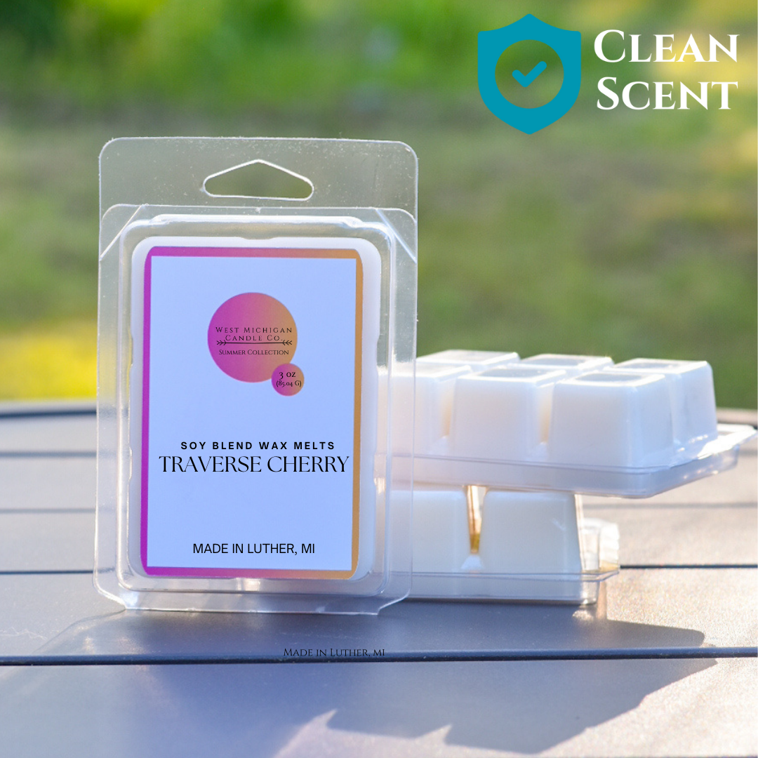 Traverse Cherry Soy Wax Blend Scented Wax Melts | Summer Wax Cubes for Warmer | Non-Toxic | Handmade
