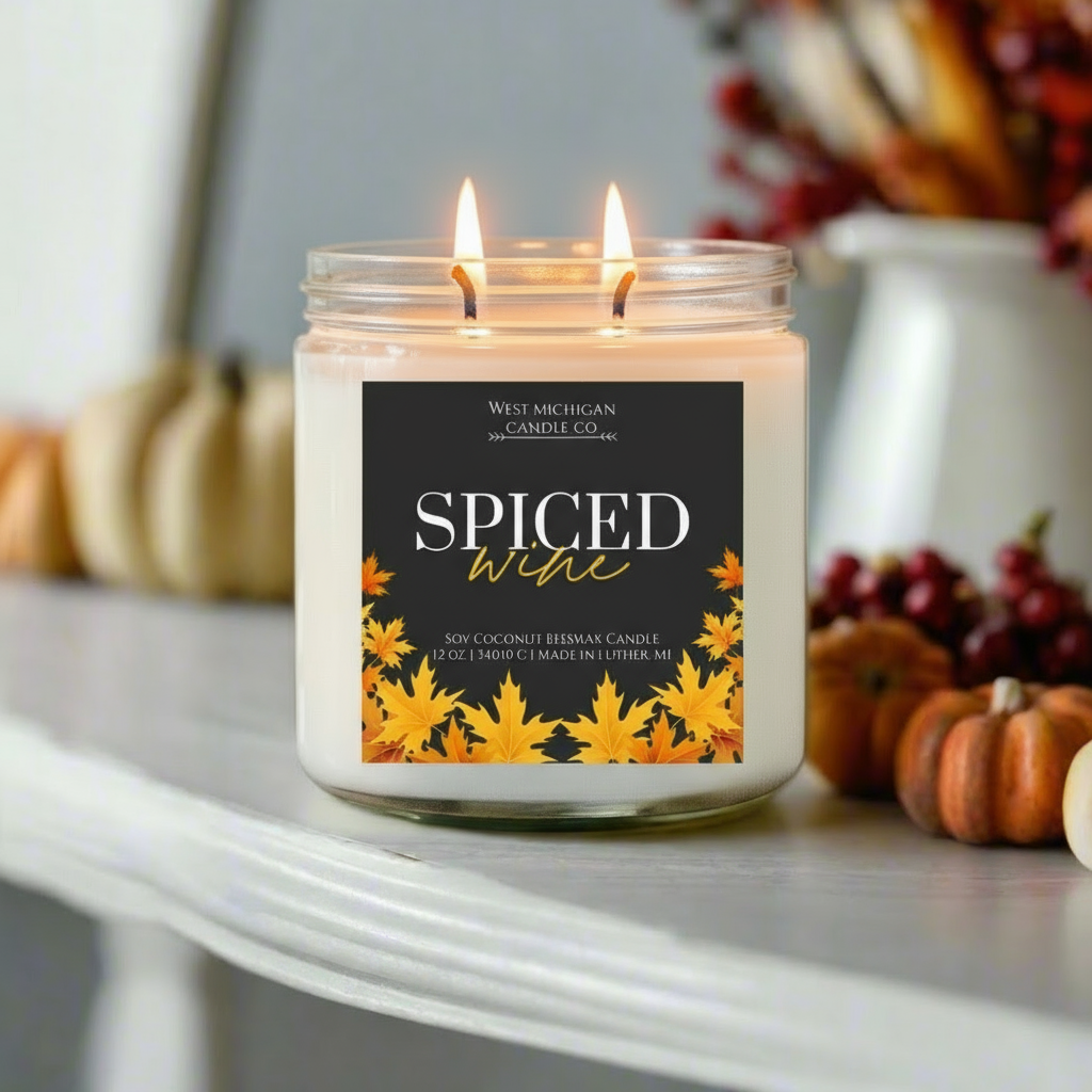 Spiced Wine  Fall Soy Wax Blend Scented Candle | Non-Toxic | Fall Candle | Fall Decor | Gift Ideas |Handmade