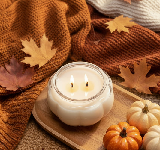 14 oz Glass Pumpkin Fall Scented Container Candle