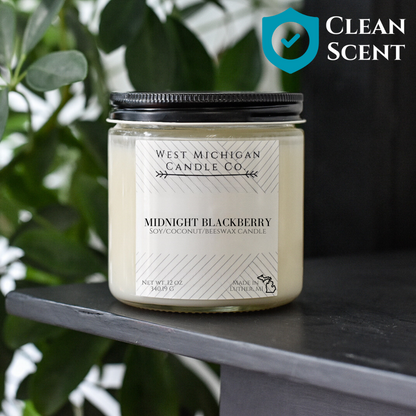 Midnight Blackberry Soy Wax Blend Scented Candle | Non-Toxic | Handmade