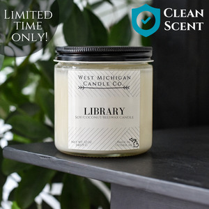Library Soy Wax Blend Scented Candle | Book Lover Candle | Non-toxic | Handmade