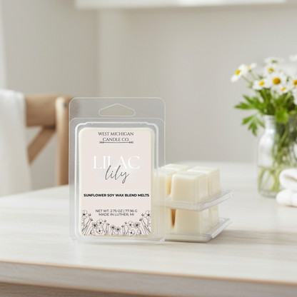 Lilac + Lily Spring Wax Melts - Natural Soy & Sunflower Wax Blend | Non-toxic, Clean Spring Scent