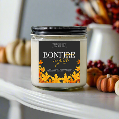 Bonfire Nights Fall Soy Wax Blend Scented Candle | Non-Toxic | Fall Candle | Fall Decor | Gift Ideas |Handmade