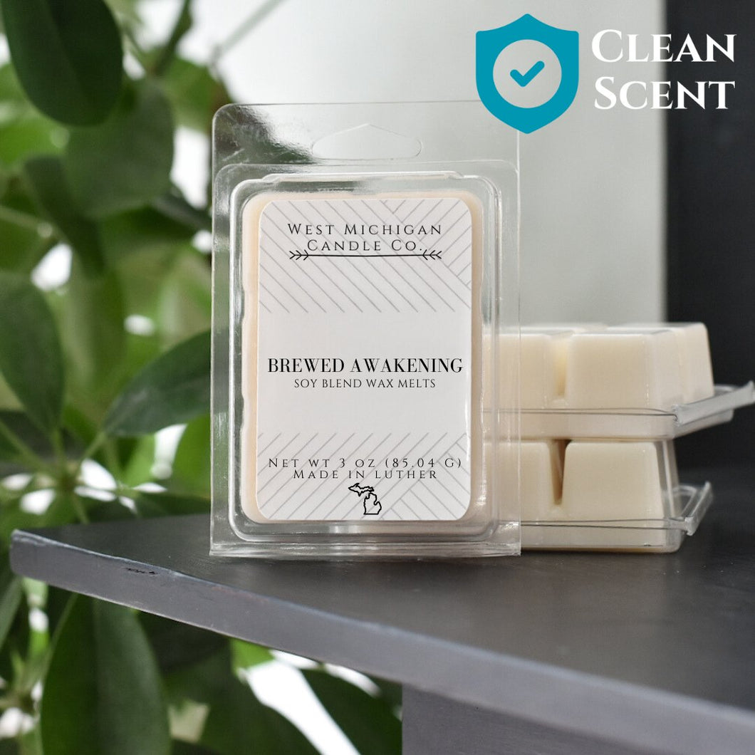 Brewed Awakening Soy Wax Blend Scented Wax Melts | Coffee Scented Wax Melts| Wax Cubes for Warmer | Non - Toxic | Handmade - West Michigan Candle Co.