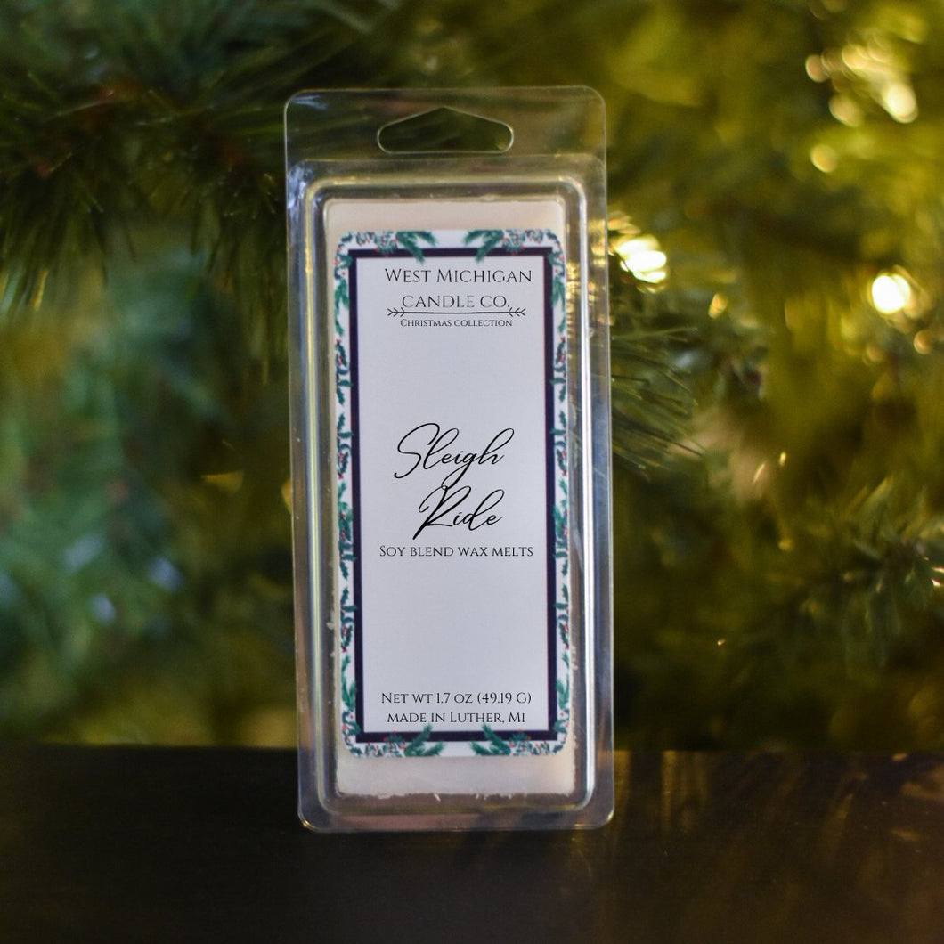 CLEARANCE 1.7 oz Sleigh Ride Christmas Soy Blend Wax Melts - West Michigan Candle Co.