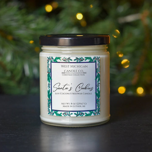CLEARANCE Santa's Cookies Christmas Soy Blend Candles - West Michigan Candle Co.