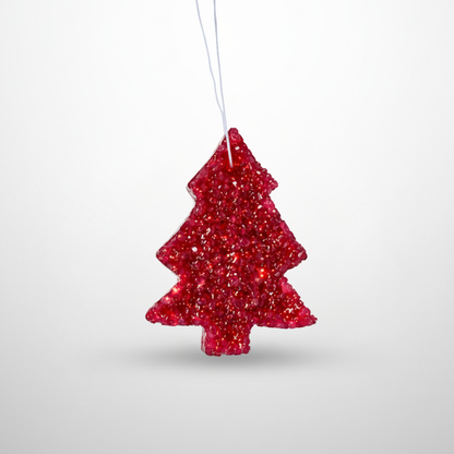 Maroon Christmas tree aroma bead air freshener with clean fragrance -perfect holiday stuffer or gift