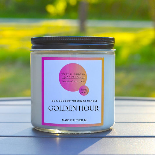 Golden Hour Soy Wax Blend Scented Candle | Summer Candle | Non - Toxic | Handmade - West Michigan Candle Co.