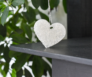 Spa Day Air Freshener for car, closet, gym bag, purse, locker, and more. Color: White, Shape: Heart.